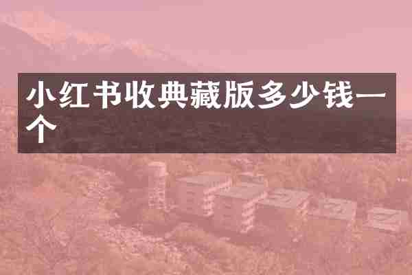 小红书收典藏版多少钱一个