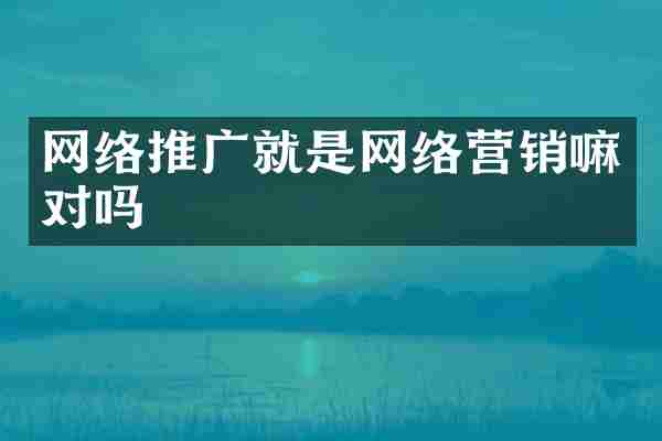 网络推广就是网络营销嘛对吗
