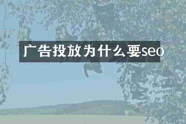 广告投放为什么要seo