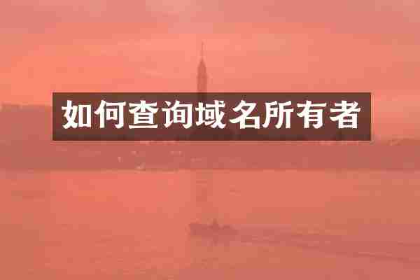 如何查询域名所有者