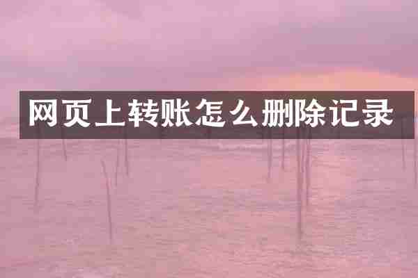 网页上转账怎么删除记录