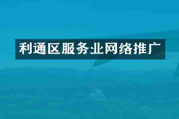 利通区服务业网络推广