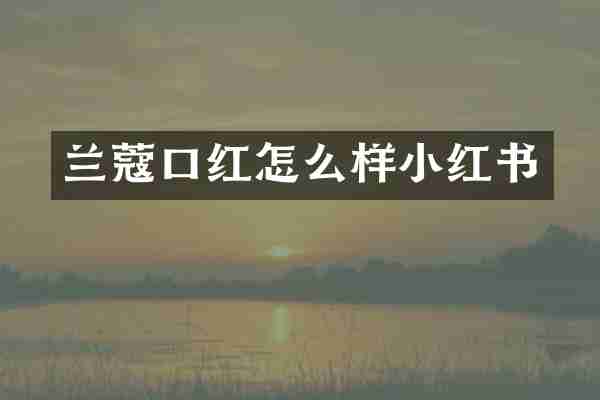 兰蔻口红怎么样小红书