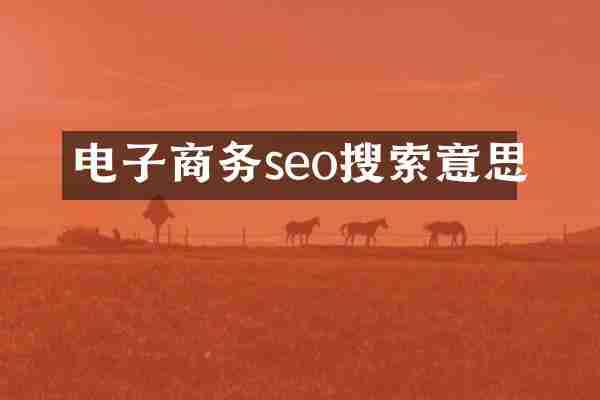 电子商务seo搜索意思