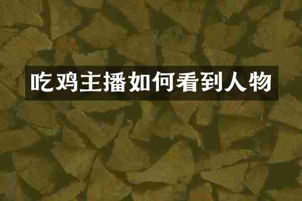 吃鸡主播如何看到人物