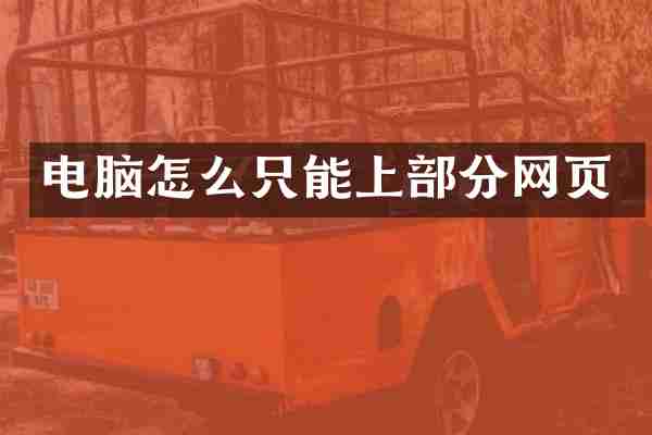 电脑怎么只能上部分网页