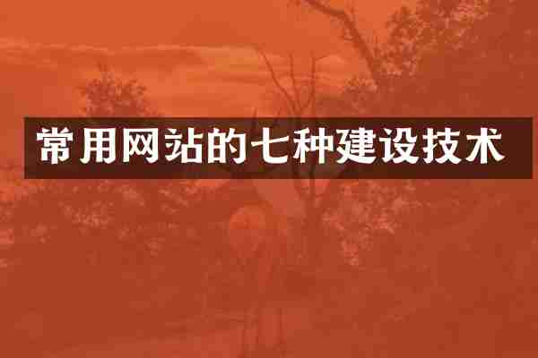 常用网站的七种建设技术