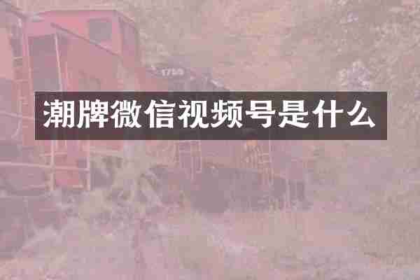潮牌微信视频号是什么