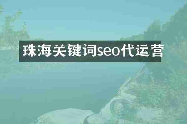 珠海关键词seo代运营