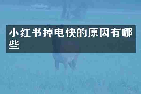 小红书掉电快的原因有哪些
