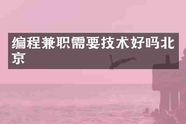 编程兼职需要技术好吗北京