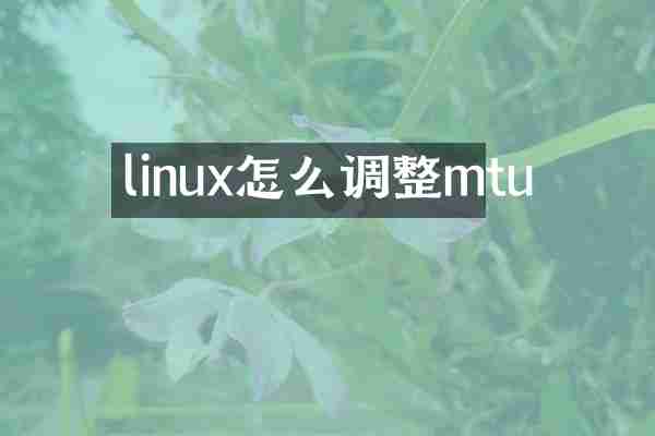linux怎么调整mtu