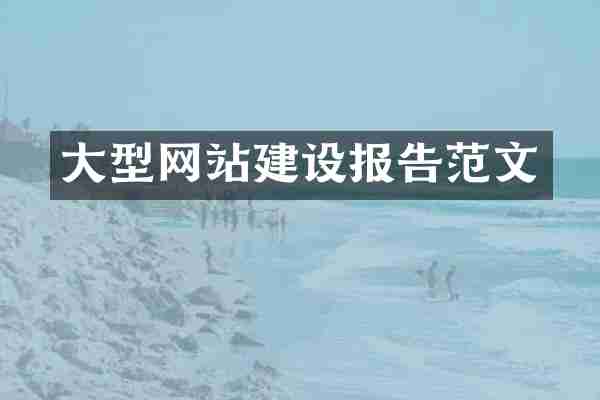 大型网站建设报告范文