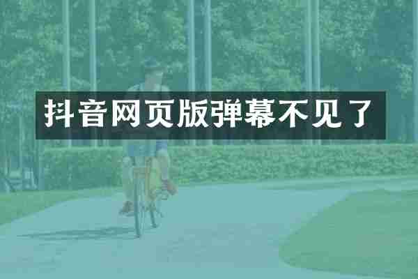 抖音网页版弹幕不见了