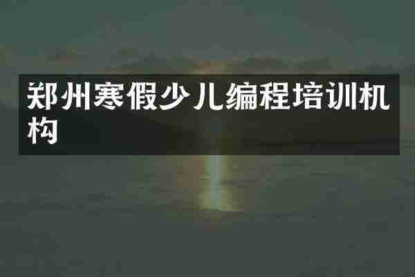 郑州寒假少儿编程培训机构