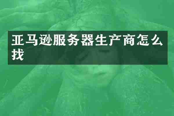 亚马逊服务器生产商怎么找