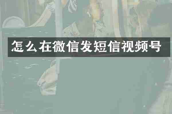 怎么在微信发短信视频号