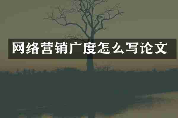 网络营销广度怎么写论文