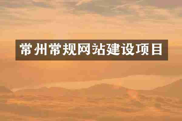 常州常规网站建设项目