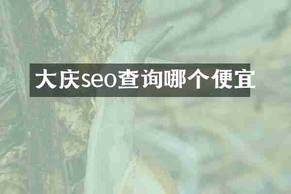 大庆seo查询哪个便宜