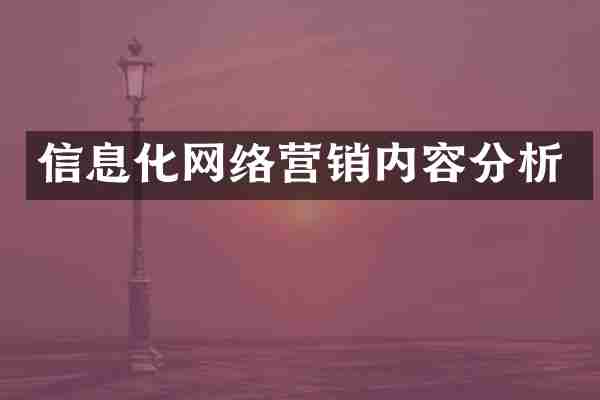 信息化网络营销内容分析
