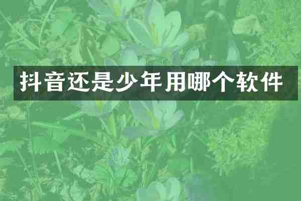 抖音还是少年用哪个软件