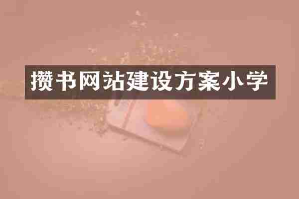 攒书网站建设方案小学
