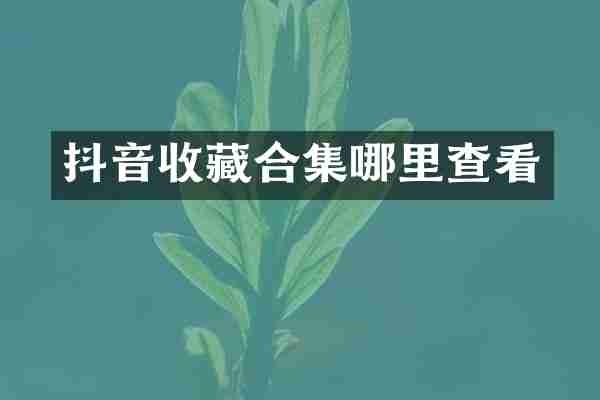 抖音收藏合集哪里查看