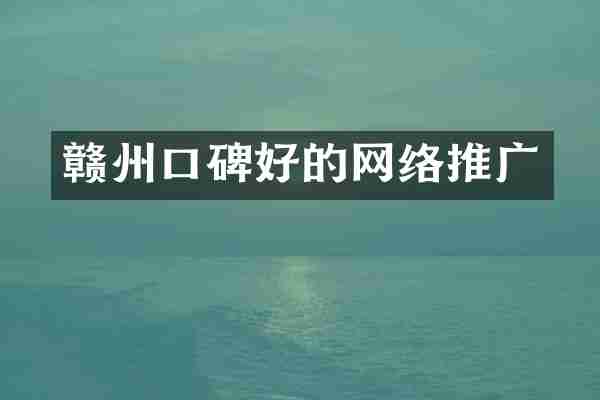 赣州口碑好的网络推广