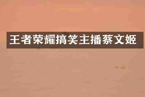 王者荣耀搞笑主播蔡文姬