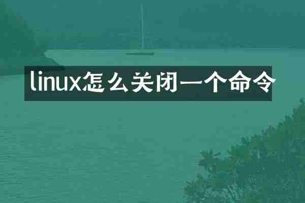 linux怎么关闭一个命令