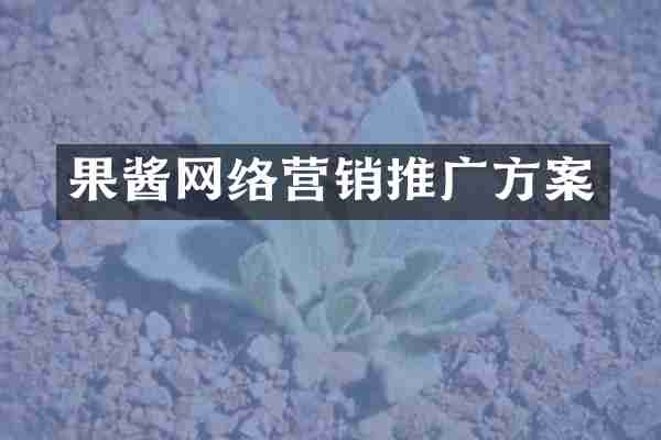 果酱网络营销推广方案