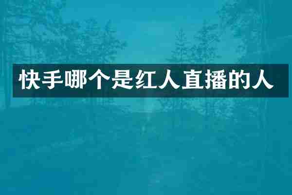 快手哪个是红人直播的人