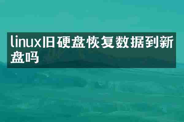 linux旧硬盘恢复数据到新硬盘吗