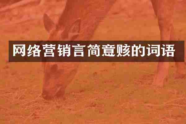 网络营销言简意赅的词语