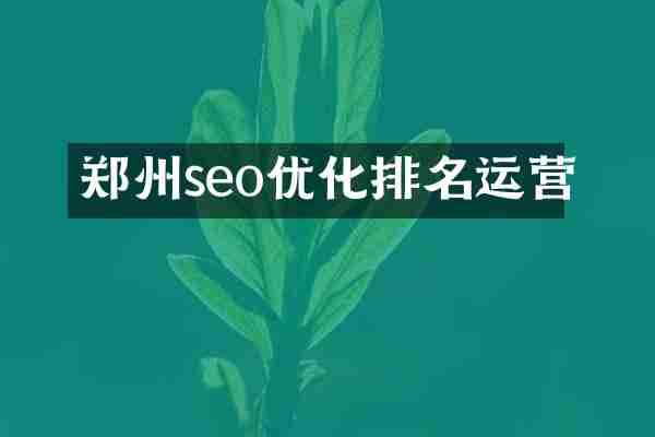 郑州seo优化排名运营