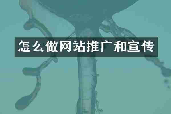怎么做网站推广和宣传