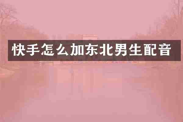 快手怎么加东北男生配音