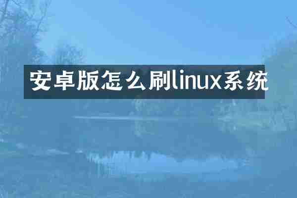 安卓版怎么刷linux系统