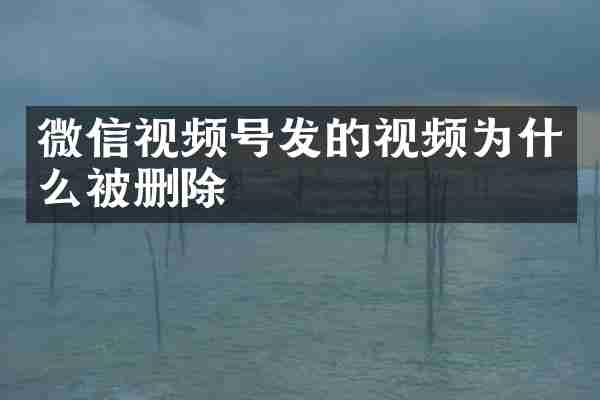 微信视频号发的视频为什么被删除