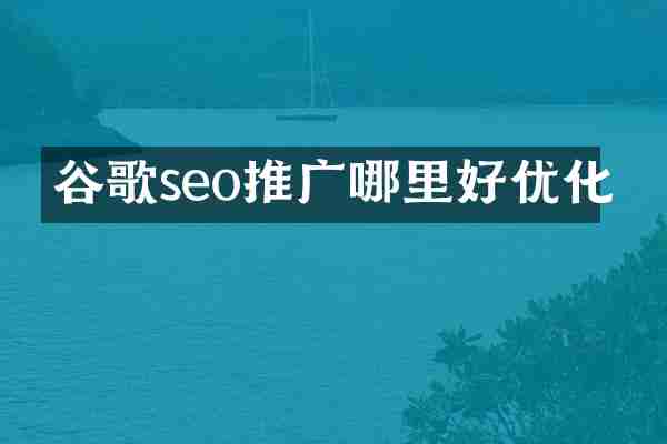 谷歌seo推广哪里好优化