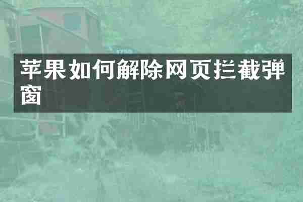苹果如何解除网页拦截弹窗
