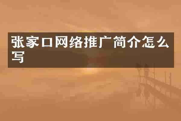 张家口网络推广简介怎么写