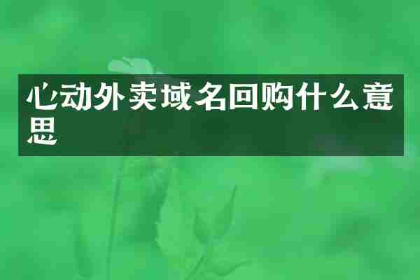 心动外卖域名回购什么意思