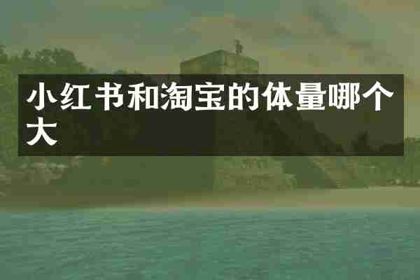 小红书和淘宝的体量哪个大