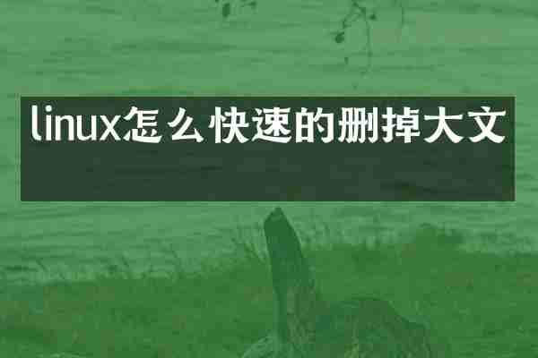 linux怎么快速的删掉大文件