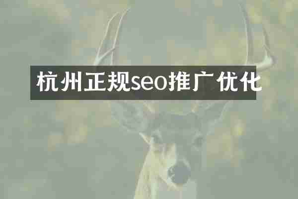 杭州正规seo推广优化