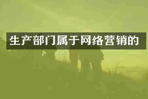 生产部门属于网络营销的