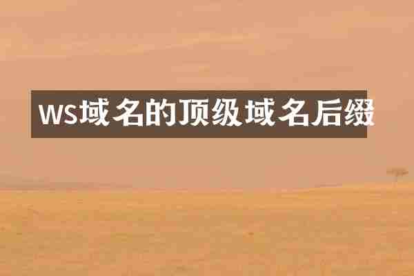 ws域名的顶级域名后缀