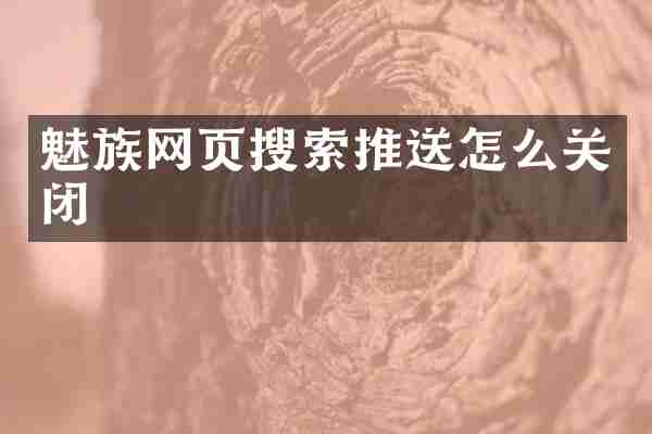 魅族网页搜索推送怎么关闭